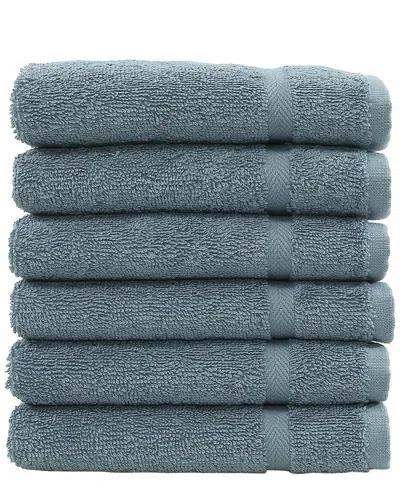 Linum Home Textiles Set Of 6 Denzi Washcloths In Silver