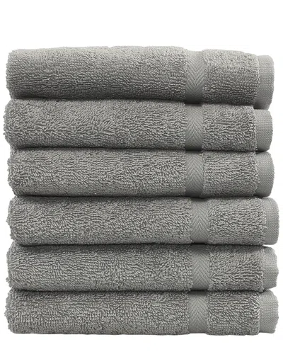 Linum Home Textiles Set Of 6 Denzi Washcloths In Gray
