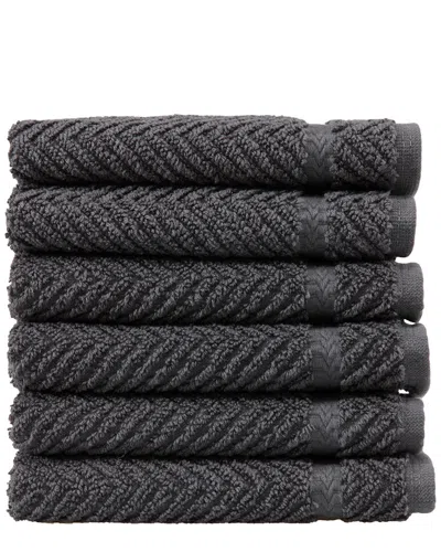 Linum Home Textiles Set Of 6 Herringbone Washcloths