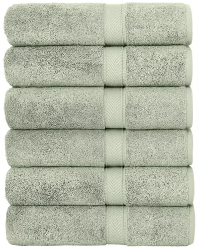 Linum Home Textiles Set Of 6 Turkish Cotton Sinemis Terry Bath Towels