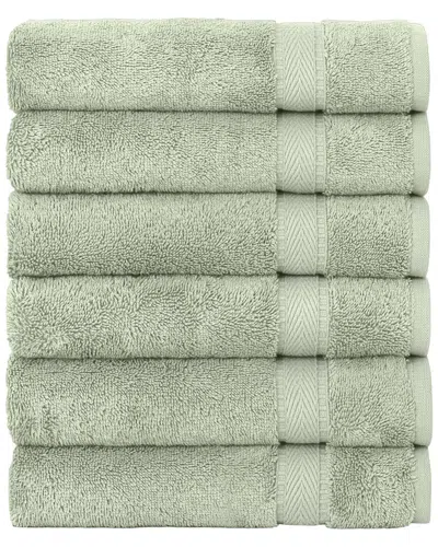 Linum Home Textiles Set Of 6 Turkish Cotton Sinemis Terry Hand Towels