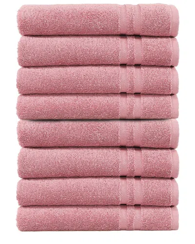 Linum Home Textiles Set Of 8 Denzi Hand Towels In Pink