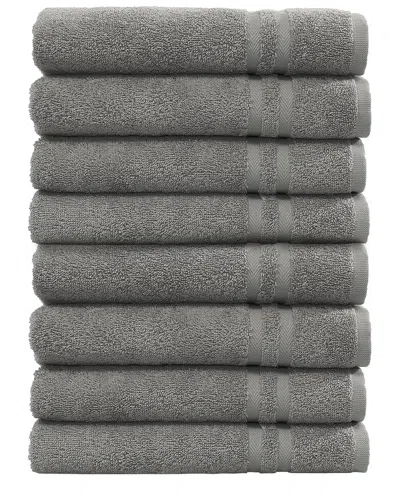 Linum Home Textiles Set Of 8 Denzi Hand Towels In Gray