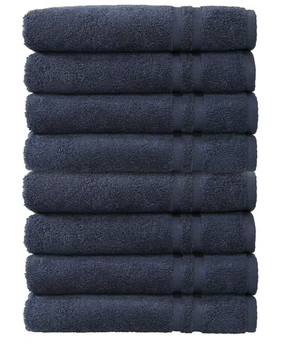 Linum Home Textiles Set Of 8 Denzi Hand Towels In Blue