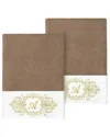 Linum Home Textiles Set Of Two 100% Turkish Cotton Monogram Embellished Hand  Towels