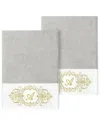 Linum Home Textiles Set Of Two 100% Turkish Cotton Monogram Embellished Bath  Towels