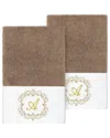 Linum Home Textiles Set Of Two 100% Turkish Cotton Monogram Embellished Hand  Towels