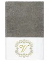 Linum Home Textiles Set Of Two 100% Turkish Cotton Monogram Embellished Hand Towels