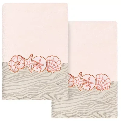 Linum Home Textiles Shell Row 2-pc. Embellished Hand Towel In Multi