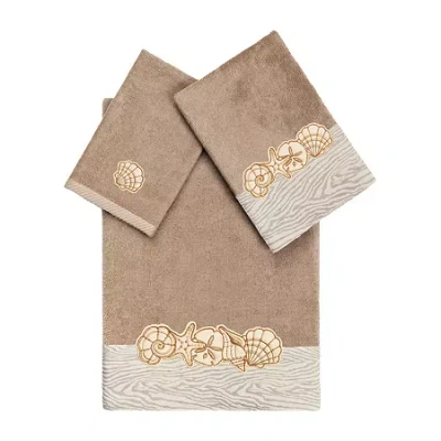 Linum Home Textiles Shell Row 3-pc. Bath Towel Set In Brown