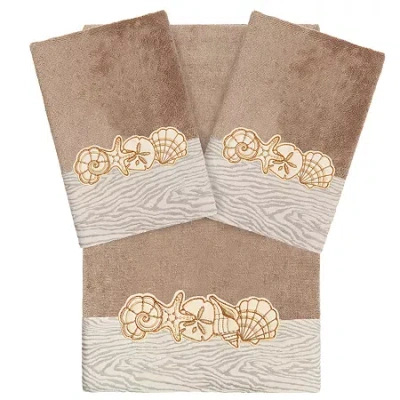 Linum Home Textiles Shell Row 3-pc. Bath Towel Set In Brown