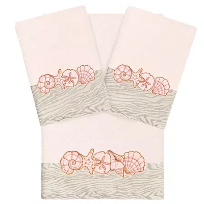 Linum Home Textiles Shell Row 3-pc. Bath Towel Set In Pink