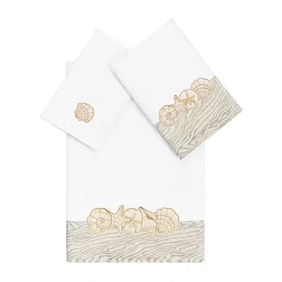 Linum Home Textiles Shell Row 3-pc. Bath Towel Set In White