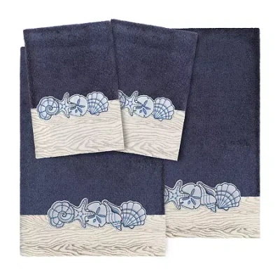 Linum Home Textiles Shell Row 4-pc. Bath Towel Set In Blue