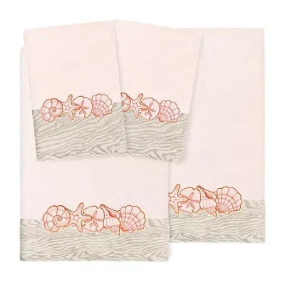 Linum Home Textiles Shell Row 4-pc. Bath Towel Set In Pink