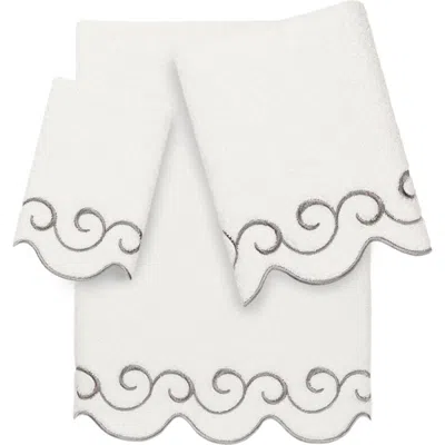 Linum Home Textiles Simplicity Scallop 3-piece Towel Set In White