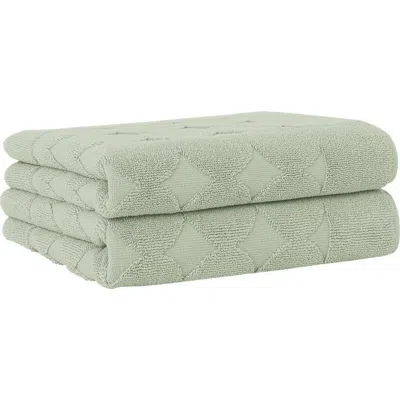 Linum Home Textiles Sinemis Circle Design Bath Mats In Green