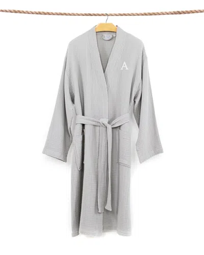 Linum Home Textiles Smyrna Personalized Hotel Luxury Robe In Gray