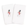 Linum Home Textiles Snowman Embroidered 2-pc. Hand Towel In White