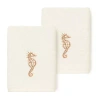Linum Home Textiles Sofia 2-pc. Embellished Washcloth In Sand