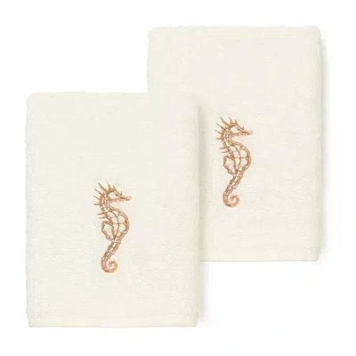Linum Home Textiles Sofia 2-pc. Embellished Washcloth In Sand