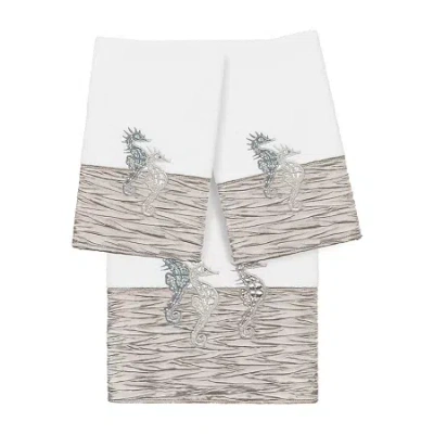 Linum Home Textiles Sofia Embellished 3-pc. Bath Towel Set In White