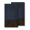 Linum Home Textiles Spots 2-pc. Embellished Cheetah Bath Towel In Blue