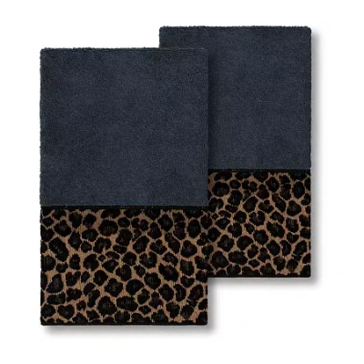 Linum Home Textiles Spots 2-pc. Embellished Hand Towel In Blue