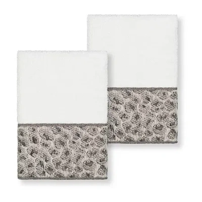 Linum Home Textiles Spots Embellished 2-pc. Embellished Washcloth In White