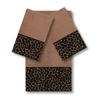 Linum Home Textiles Spots Embellished 3-pc. Bath Towel Set In Brown