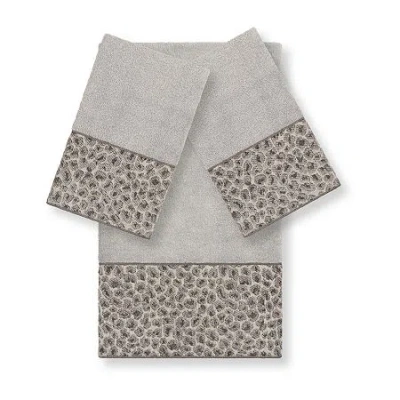 Linum Home Textiles Spots Embellished 3-pc. Bath Towel Set In Gray