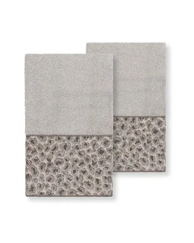 Linum Home Textiles Spots Turkish Cotton 2pc Embellished Hand Towel Set