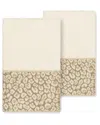 Linum Home Textiles Spots Turkish Cotton 2pc Embellished Hand Towel Set