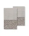 Linum Home Textiles Spots Turkish Cotton 2pc Embellished Hand Towel Set