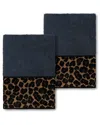 Linum Home Textiles Spots Turkish Cotton 2pc Embellished Washcloth Set