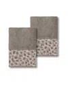 Linum Home Textiles Spots Turkish Cotton 2pc Embellished Washcloth Set