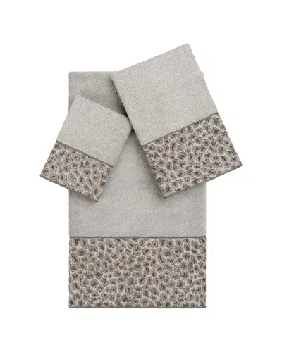 Linum Home Textiles Spots Turkish Cotton 3pc Embellished Towel Set