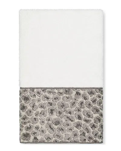 Linum Home Textiles Spots Turkish Cotton Embellished Hand Towel In Black