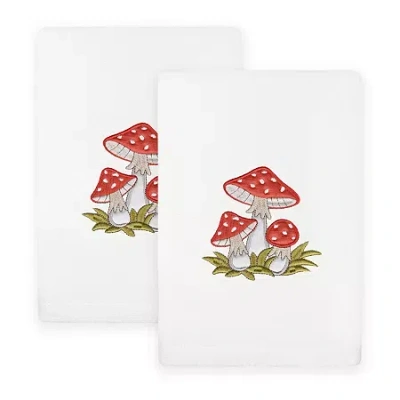Linum Home Textiles Spring Mushroom Embroidered 2-pc. Hand Towel In White