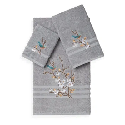 Linum Home Textiles Spring Time 3 Piece Towel Set In Light Gray
