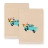 Linum Home Textiles Spring Truck Embroidered 2-pc. Hand Towel In Sand