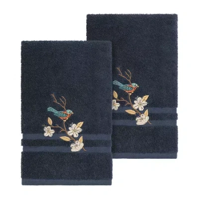 Linum Home Textiles Springtime 2-pc. Embellished Hand Towel In Blue