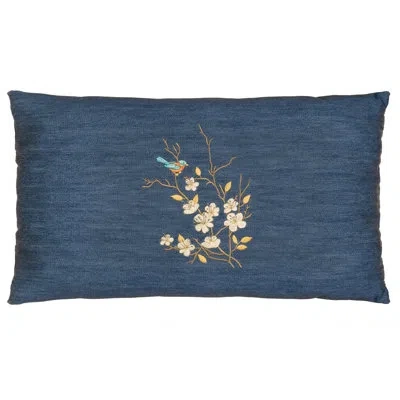 Linum Home Textiles Springtime Denim Cotton Lumbar Pillow Cover
