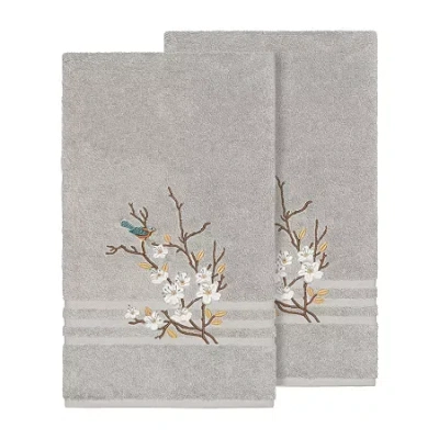 Linum Home Textiles Springtime Embellished 2-pc. Bath Towel Set In Gray