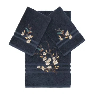 Linum Home Textiles Springtime Embellished 3-pc. Bath Towel Set In Blue