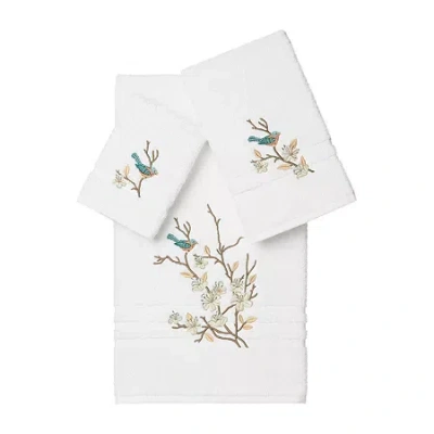 Linum Home Textiles Springtime Embellished 3-pc. Bath Towel Set In White