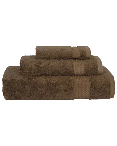 Linum Home Textiles Starlight Turkish Cotton Terry 3pc Towel Set In Brown