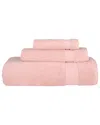 Linum Home Textiles 3pc Turkish Cotton Sinemis Terry Towel Set In Pink