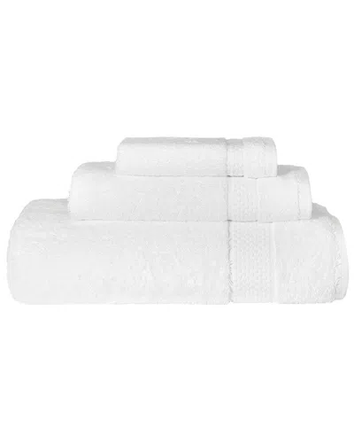Linum Home Textiles Starlight Turkish Cotton Terry 3pc Towel Set In White