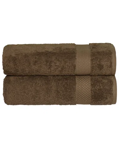 Linum Home Textiles Starlight Turkish Cotton Terry Bath Towels Set In Brown